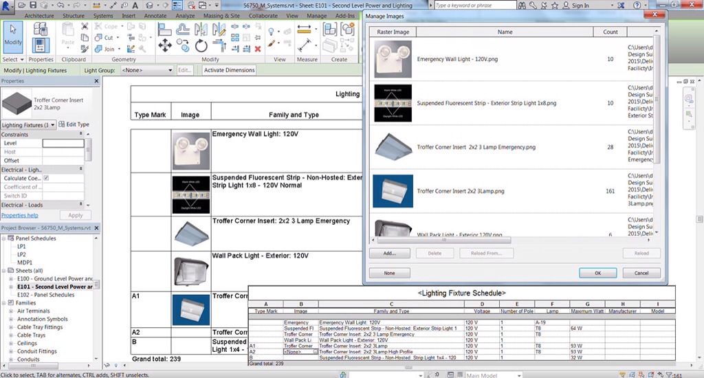 Novità Revit 2015 – Abachi con immagini